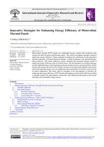 Innovative Strategies for Enhancing Energy Efficiency of Photovoltaic Thermal Panels[#1330746]-3278415