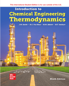 Introduction to Chemical Engineering Thermodynamics 9e By J M Smith