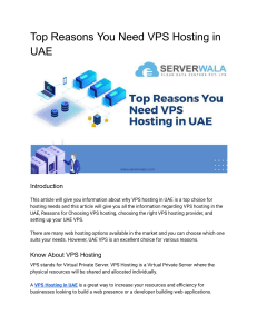 Top Reasons You Need VPS Hosting in UAE