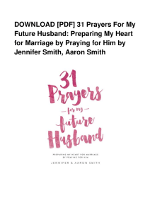 31 Prayers For My Future Husband Prepari