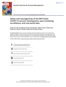 Safety and reactogenicity of the BNT162b2 COVID-19 vaccine  Development  post-marketing surveillance  and real-world data