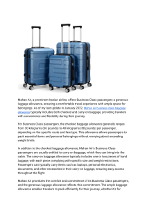 Mahan air  Luggage Allocation