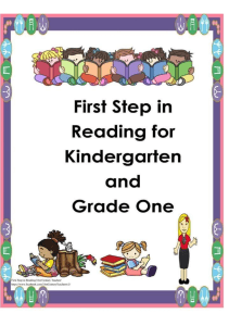 1st step in reading for Kindergarten and Grade 1