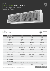 Industrial Air Curtain Specifications
