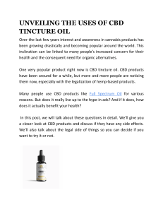 UNVEILING THE USES OF CBD TINCTURE OIL