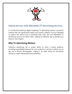 Unlock Success with Affordable TV Advertising Services