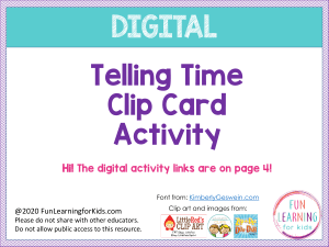 Telling Time Activity