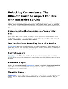 Unlocking Convenience  The Ultimate Guide to Airport Car Hire with Bacarhire Service