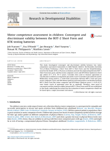 Motor competence assessment in children