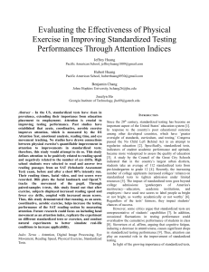 Paper  Evaluating the Effectiveness of Physical Exercise in Improving Standardized Test Scores Through Attention Indices