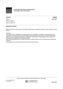 April 2017 paper 2 mark scheme