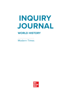 Inquiry Journal: World History - Modern Times