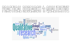 Qualitative Research: An Introduction