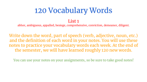 120 Vocab Words List 1