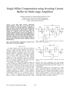 Single Miller compensation using inverting current buffer for multi-stage amplifiers (2010)