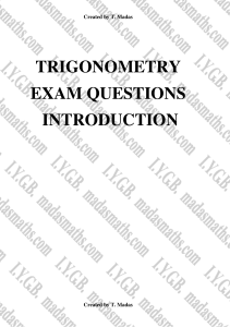 trigonometry introduction exam equations