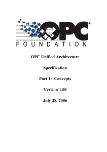 - OPC Unified Architecture Specification Part 1  Concepts Version 1.00