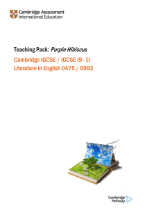 IGCSE TeachingPack PurpleHibiscus video version