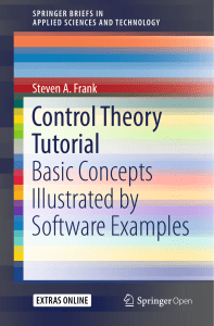 Control Theory Tutorial Basic Concepts Illustrated by Software Examples
