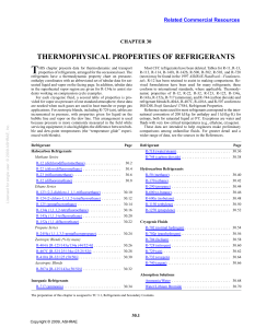 090428 ASHRAE HANDBOOK SI F09 Ch30 THERMOPHYSICAL PROPERTIES OF REFRIGERANTS