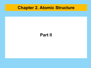 Chapter 2 Atomic Structure Part II
