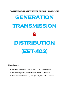 BRANCH-ELECTRICAL 4TH SEM GENERATION TRANSMISSION & DISTRIBUTION