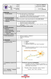 Grade 10 Science Lesson: DNA & RNA Structure and Function