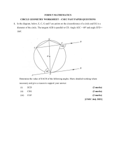 Circle Geometry - CSEC Past Paper Questions