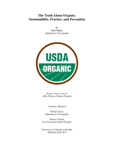 Organic Farming Sustainability: Thesis on Practice & Perception