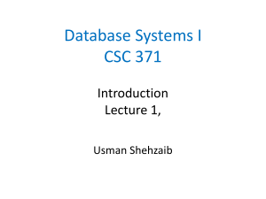 Lecture1- Introduction DB by usman shehzaib