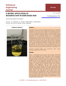 Application Of Biosurfactant in Ester Based Mud