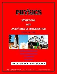 S.1 PHYSICS WORKBOOK and ACTIVITIES OF INTEGRATION(0)