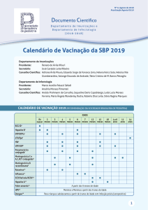 Calendário de Vacinação da SBP 2019