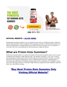 Proton Keto Gummies Review Is It A Scam Or Legit