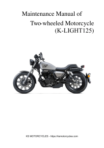 01. Maintenance Manual of Two-wheeled Motorcycle author KS motorcycles