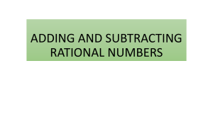 ADDING AND SUBTRACTING RATIONAL NUMBERS