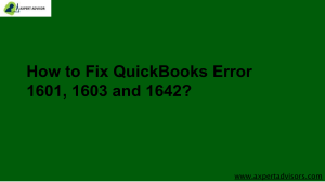 How to Fix QuickBooks Error 1601, 1603 and 1642?