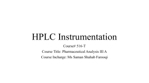 Lecture#5 HPLC Instrumentation