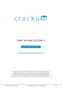 CMAT Mock Exam: Quantitative & Logical Reasoning Practice