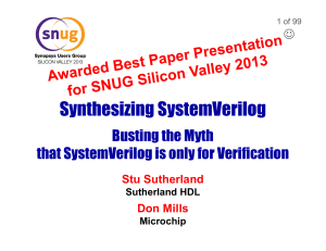 2013-SNUG-SV Synthesizable-SystemVerilog presentation