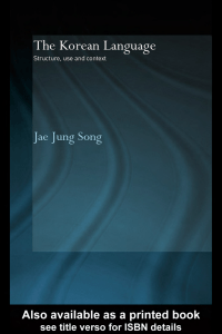 Jae Jung Song The Korean Language