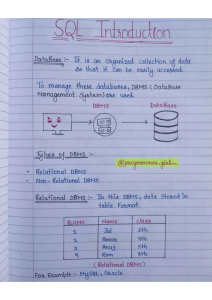 SQL Handwritten Notes 