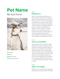 Pet resume for Dogs