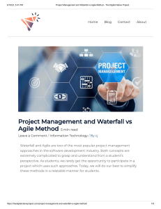 Project Management and Waterfall vs Agile Method - The Digital Native Project