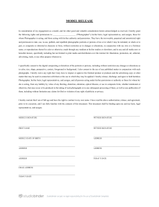 Model Release Form PDF - StudioBinder