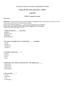 TOEFL Grammar Exercises Compiled by Max
