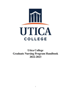 Utica College Graduate Nursing Program Handbook 2022-2023