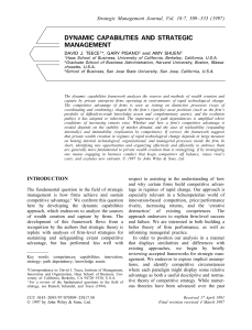 Strategic Management Journal - 1998 - Teece - Dynamic capabilities and strategic management