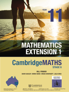 Cambridge mathematics 3unit Yr11 Extension1