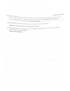 Hydrogen sulfide, ammonia, carbon dioxide, methane